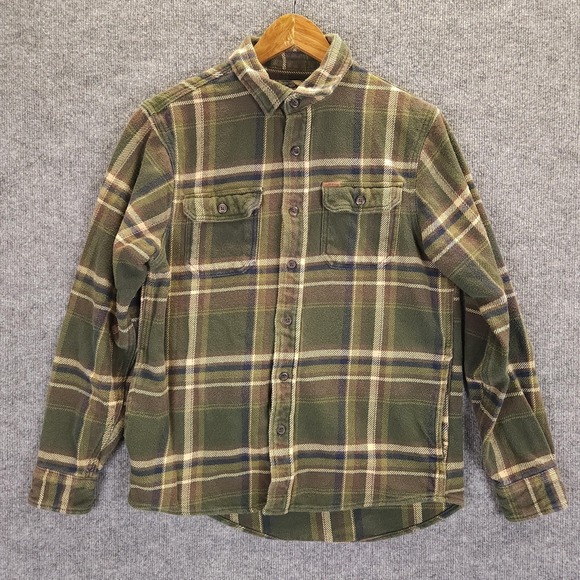 Orvis Other - Orvis Shirt Mens Small Green Plaid Flannel Button Front Pockets Hiking Outdoors